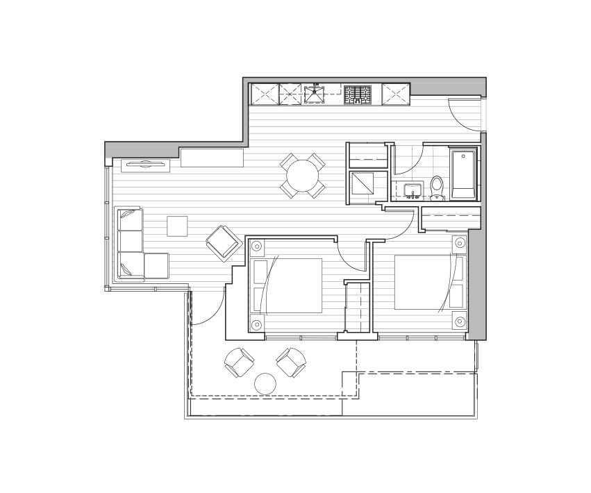 Typical 1 Bedroom floorplan