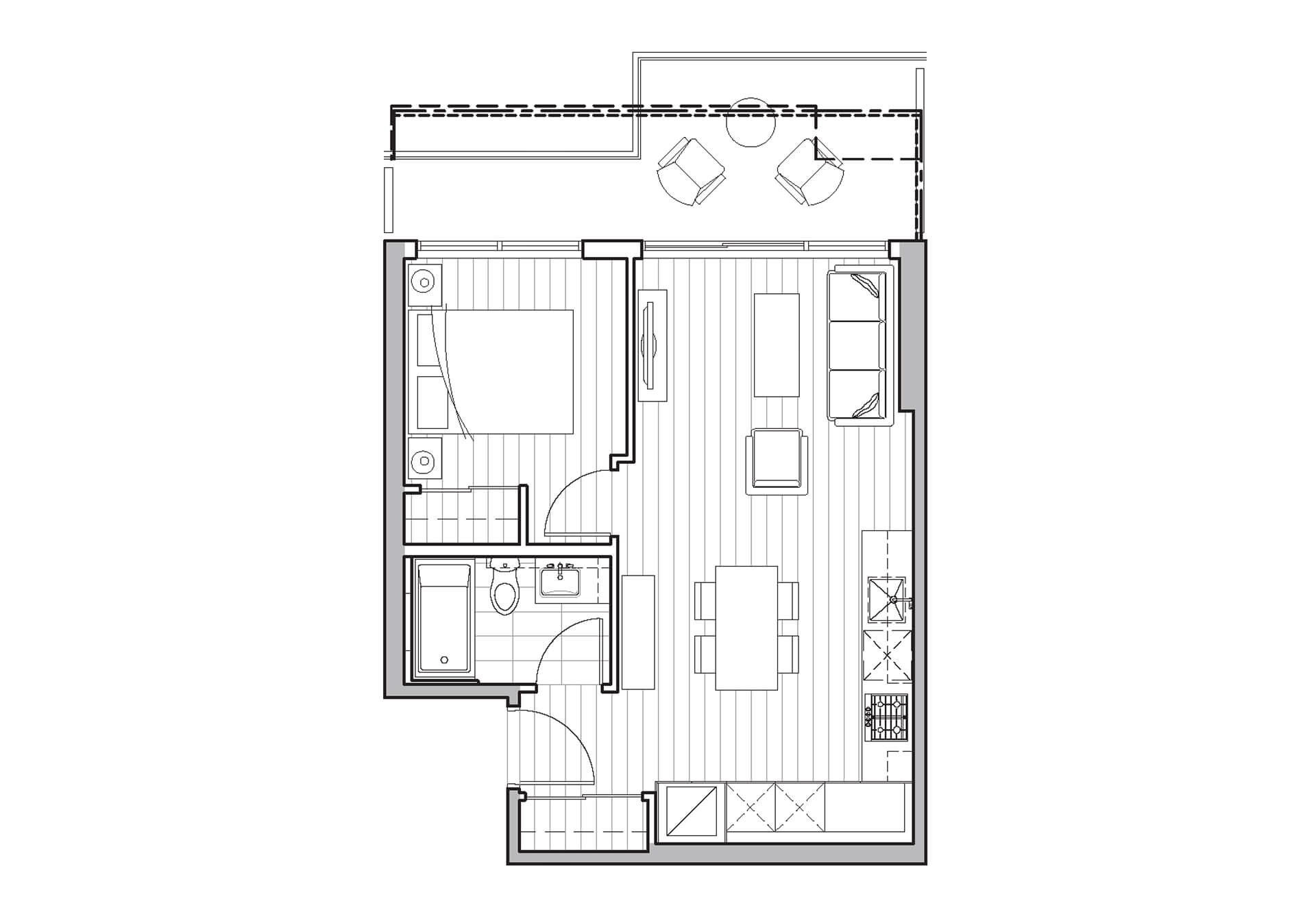 Typical 1 Bedroom floorplan